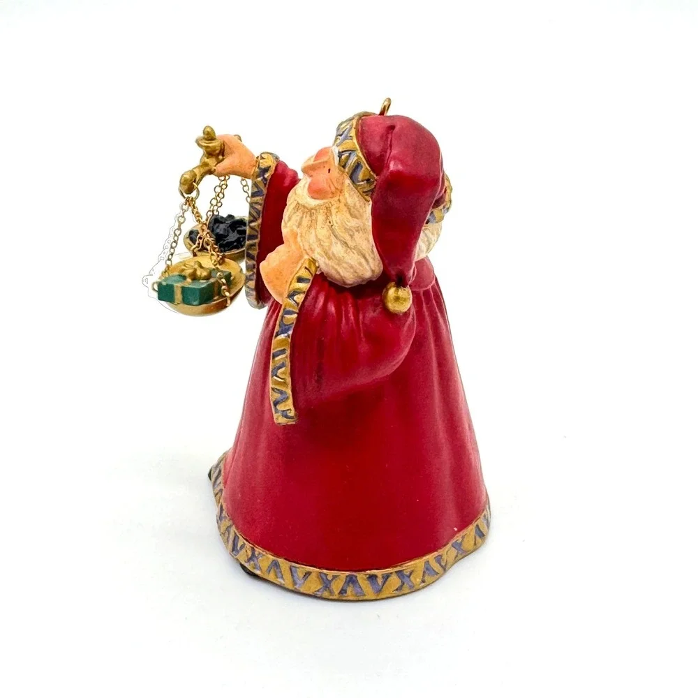 Hallmark Keepsake Santa Ornament 2003 Naughty or Nice Scales Coal Gift Red Robe